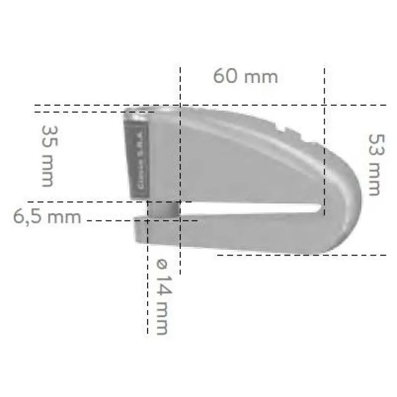 Blokada na tarczę hamulcową AUVRAY B-LOCK 14 INOX STEEL srebrny