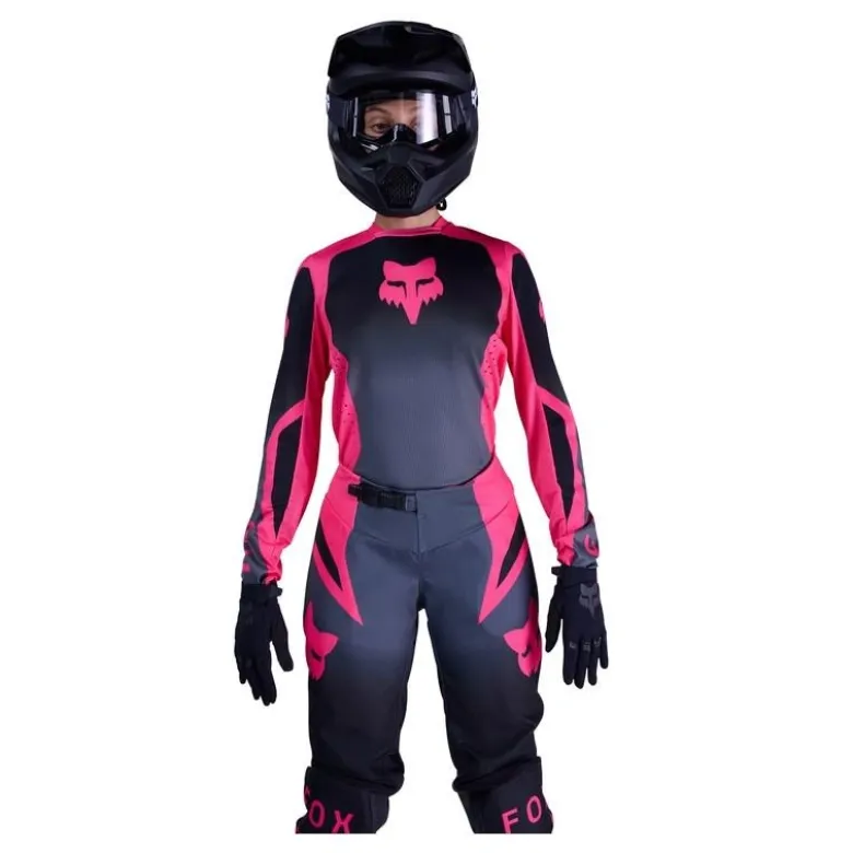 Bluza cross damska FOX LADY 180 SHIELD BLACK/PINK czarny różowy