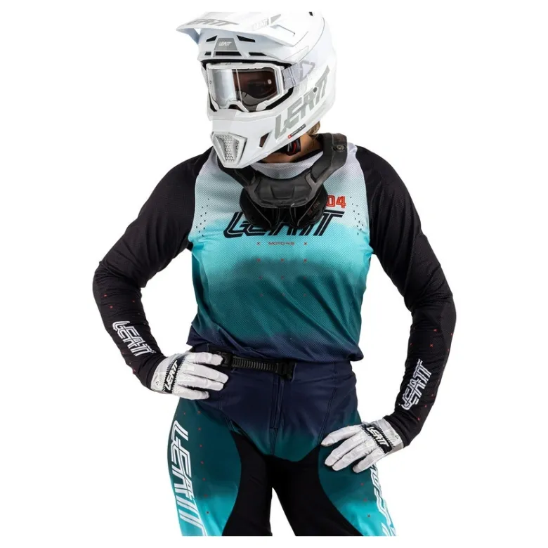 Bluza cross damska LEATT MOTO 4.5 LITE LADY MARINE niebieski biały czarny