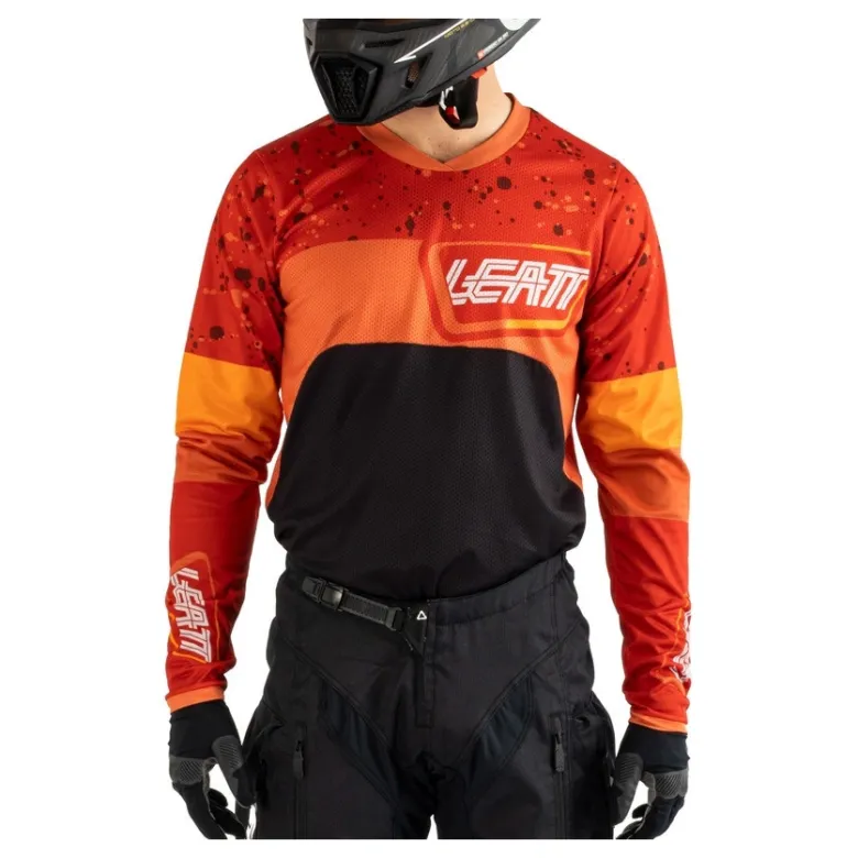 Bluza cross LEATT MOTO 4.5 ENDURO BURN czarny czerwony