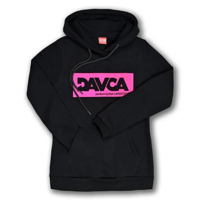 Bluza damska DAVCA LOGO PINK czarny różowy