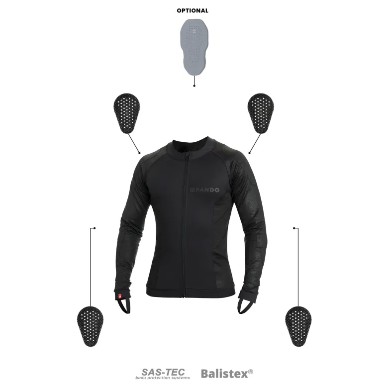 Bluza motocyklowa PANDO MOTO MOTO ARMORED SHELL UH 03 BLACK czarny