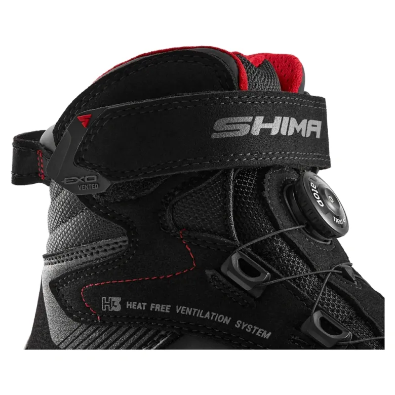 Buty motocyklowe krótkie miejskie Shima Exo Vented czarny-czerwony