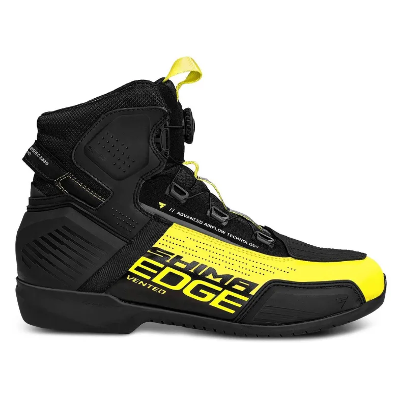 Buty motocyklowe krótkie Shima Edge Vent Men czarny-zółty fluo