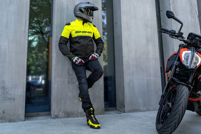 Buty motocyklowe krótkie Shima Edge Vent Men czarny-zółty fluo
