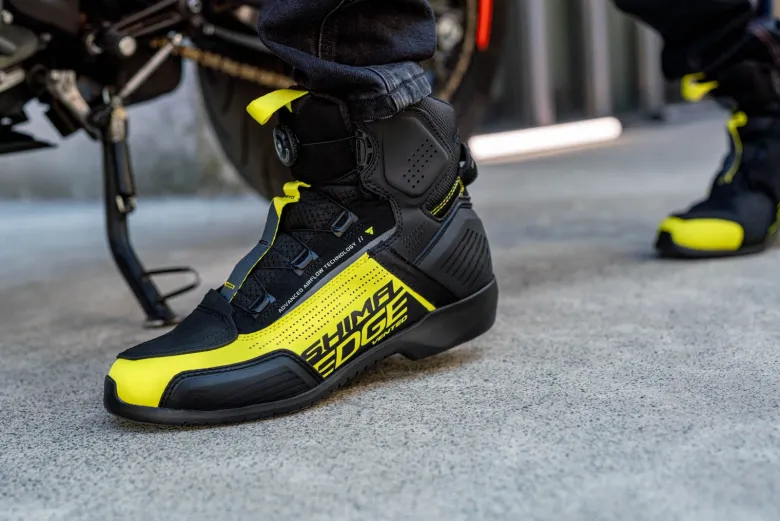 Buty motocyklowe krótkie Shima Edge Vent Men czarny-zółty fluo