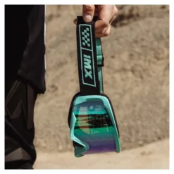 Gogle motocyklowe IMX ENDURANCE RACE TURQUOISE MATT/BLACK SZYBA IRIDIUM GREEN + CLEAR niebieski czarny