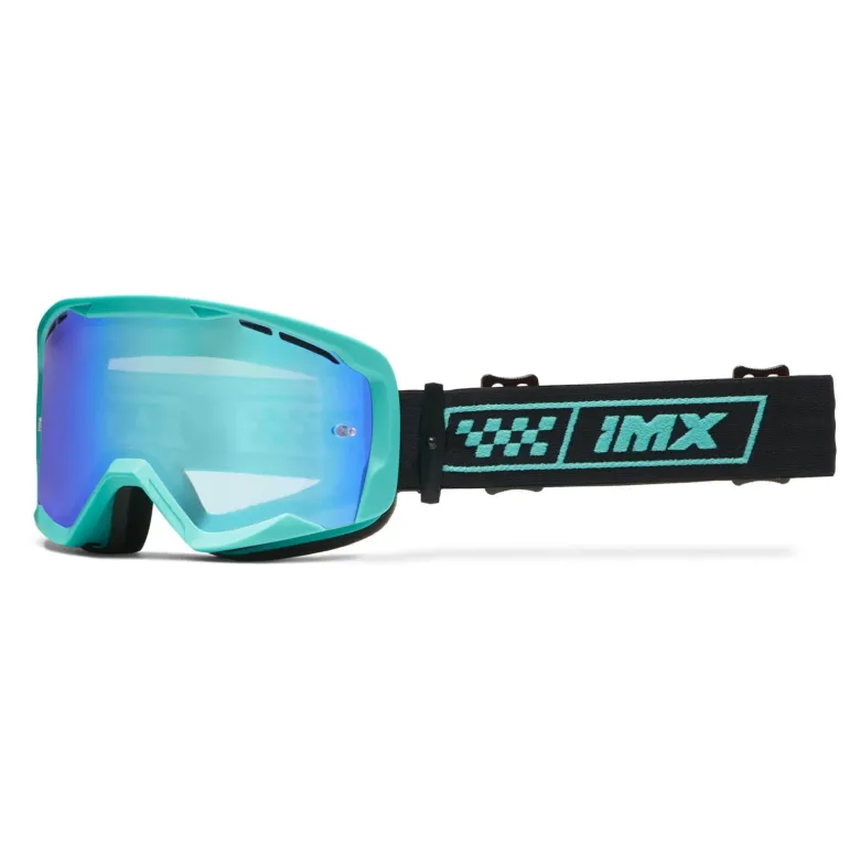 Gogle motocyklowe IMX ENDURANCE RACE TURQUOISE MATT/BLACK SZYBA IRIDIUM GREEN + CLEAR niebieski czarny