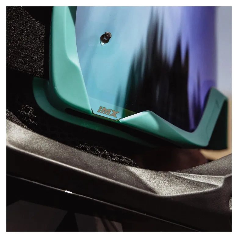 Gogle motocyklowe IMX ENDURANCE RACE TURQUOISE MATT/BLACK SZYBA IRIDIUM GREEN + CLEAR niebieski czarny