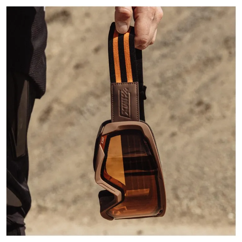 Gogle motocyklowe IMX ENDURANCE RUST BROWN MATT/ORANGE SZYBA ORANGE + CLEAR brązowy pomarańczowy