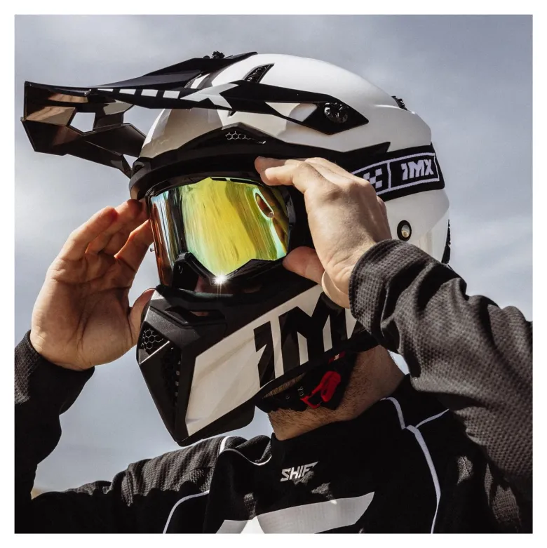 Gogle motocyklowe IMX ENDURANCE RACE WHITE GLOSS/BLACK SZYBA DARK SMOKE + CLEAR biały czarny