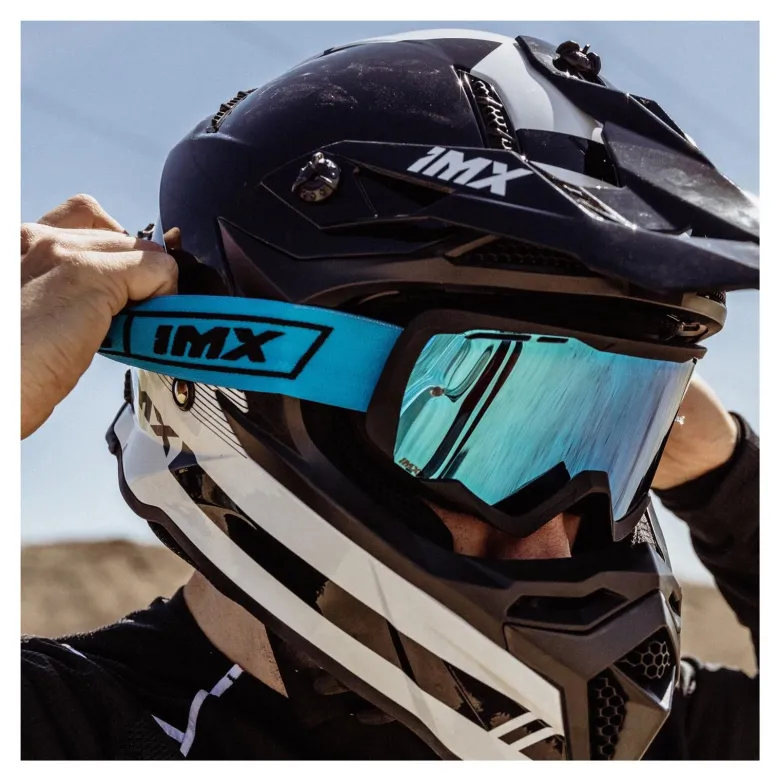 Gogle motocyklowe IMX ENDURANCE RACE BLACK MATT/BLUE SZYBA IRIDIUM BLUE + CLEAR czarny mat niebieski