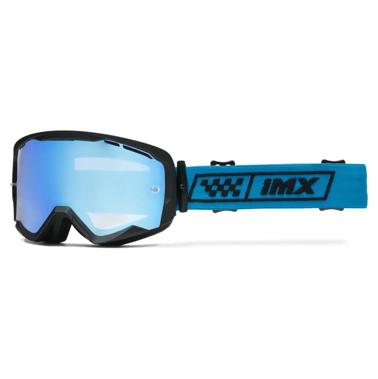 Gogle motocyklowe IMX ENDURANCE RACE BLACK MATT/BLUE SZYBA IRIDIUM BLUE + CLEAR czarny mat niebieski