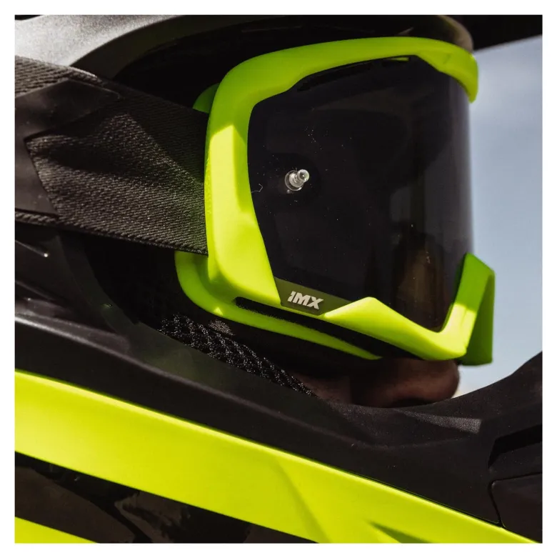 Gogle motocyklowe IMX ENDURANCE FLIP FLO YELLOW MATT/BLACK SZYBA DARK SMOKE + CLEAR żółty fluo czarny