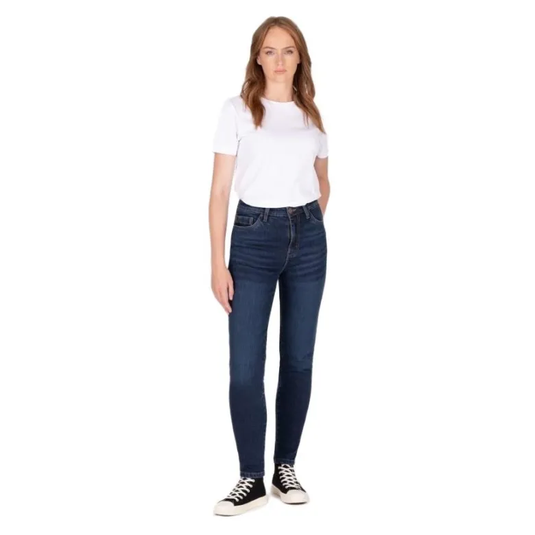 Jeansy motocyklowe damskie KNOX COLTON LADY STONE WASH INDIGO granatowy