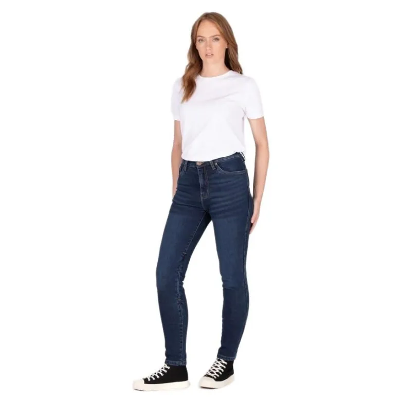Jeansy motocyklowe damskie KNOX COLTON LADY STONE WASH INDIGO granatowy