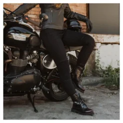 Jeansy motocyklowe damskie OZONE CHICA LADY BLACK czarny