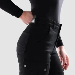 Jeansy motocyklowe damskie OZONE JANE LADY JOGGER FIT BLACK czarny