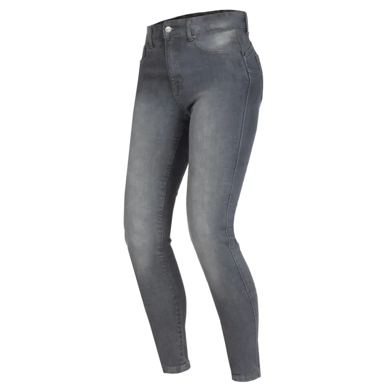 Jeansy motocyklowe damskie OZONE STRIKER LADY SLIM FIT WASHED GREY szary