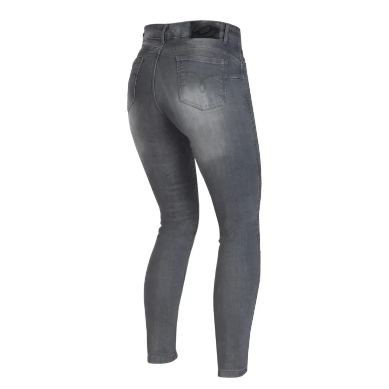 Jeansy motocyklowe damskie OZONE STRIKER LADY SLIM FIT WASHED GREY szary