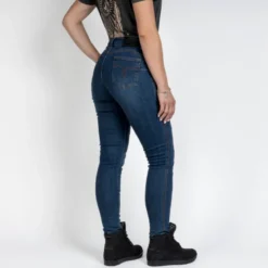 Jeansy motocyklowe damskie OZONE STRIKER LADY SLIM FIT WASHED BLUE niebieski