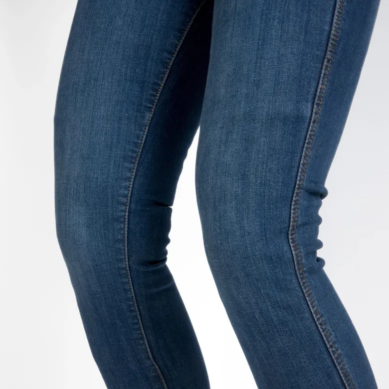 Jeansy motocyklowe damskie OZONE STRIKER LADY SLIM FIT WASHED BLUE niebieski