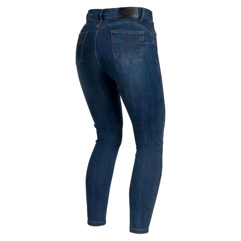 Jeansy motocyklowe damskie OZONE STRIKER LADY SLIM FIT WASHED BLUE niebieski
