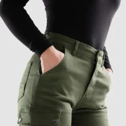 Jeansy motocyklowe damskie OZONE JANE LADY JOGGER FIT OLIVE zielony