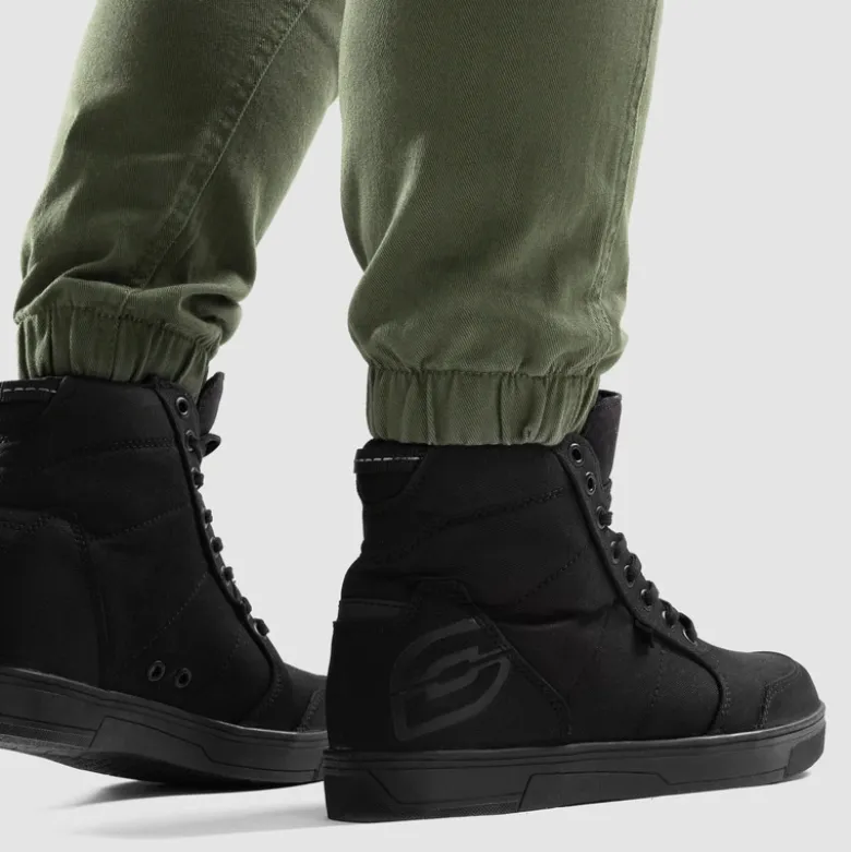 Jeansy motocyklowe damskie OZONE JANE LADY JOGGER FIT OLIVE zielony
