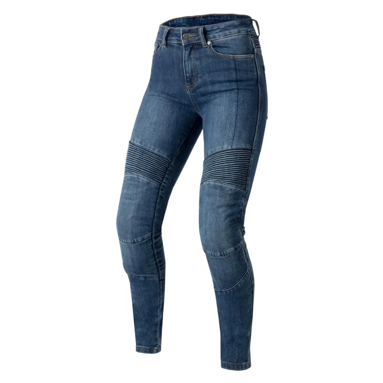 Jeansy motocyklowe damskie OZONE AGNESS II LADY WASHED BLUE niebieski