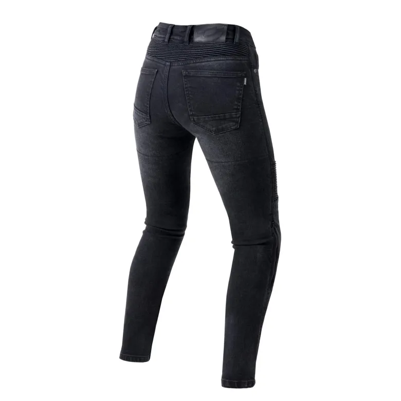 Jeansy motocyklowe damskie OZONE AGNESS II LADY WASHED BLACK czarny