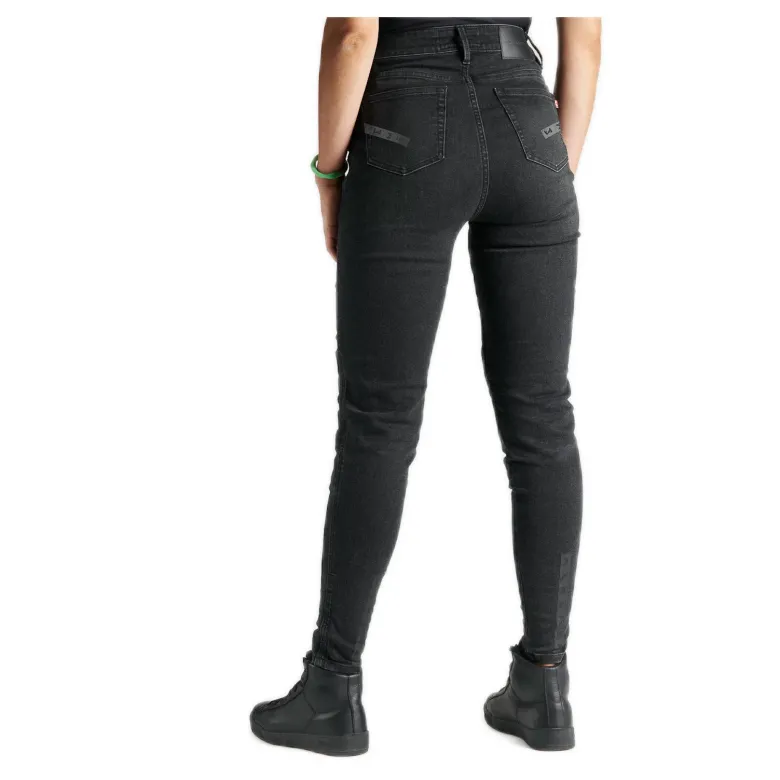 Jeansy motocyklowe damskie PANDO MOTO KUSARI COR BLACK czarny