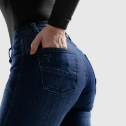 Jeansy motocyklowe damskie REBELHORN AGNESS 2 MONOLAYER WASHED BLUE niebieski