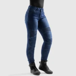 Jeansy motocyklowe damskie REBELHORN AGNESS 2 MONOLAYER WASHED BLUE niebieski