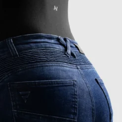 Jeansy motocyklowe damskie REBELHORN AGNESS 2 MONOLAYER WASHED BLUE niebieski