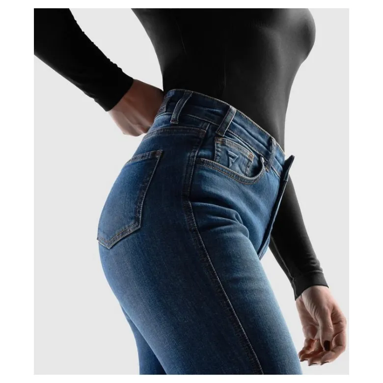 Jeansy motocyklowe damskie REBELHORN CLASSIC MONOLAYER LADY WASHED BLUE niebieski