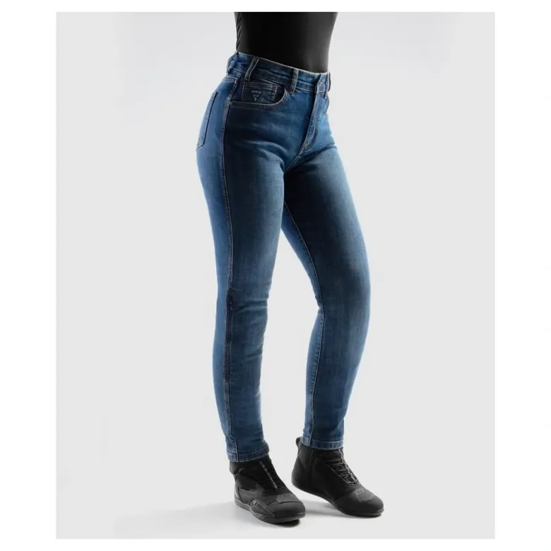 Jeansy motocyklowe damskie REBELHORN CLASSIC MONOLAYER LADY WASHED BLUE niebieski