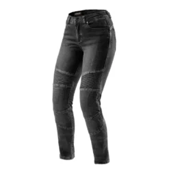 Jeansy motocyklowe damskie REBELHORN AGNESS 2 MONOLAYER WASHED BLACK czarny