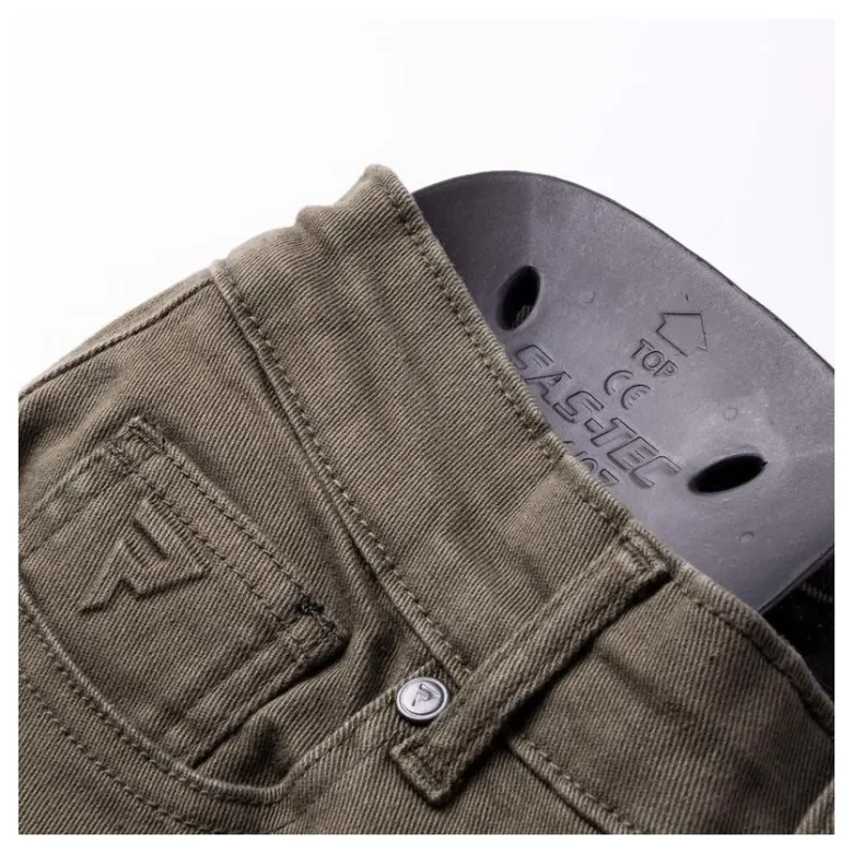 Jeansy motocyklowe damskie REBELHORN VANDAL LADY TWILL OLIVE zielony
