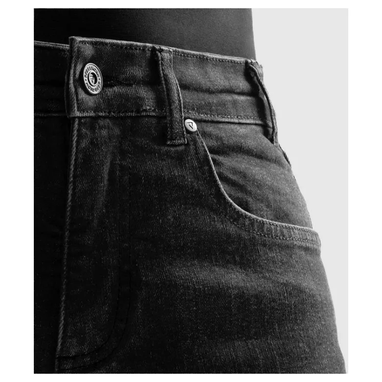 Jeansy motocyklowe damskie REBELHORN CLASSIC MONOLAYER LADY WASHED BLACK czarny