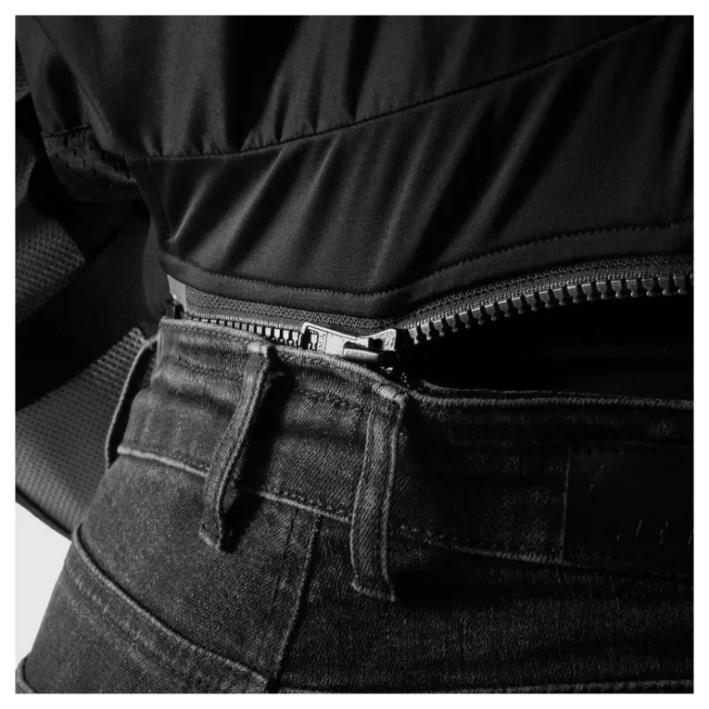 Jeansy motocyklowe damskie REBELHORN CLASSIC MONOLAYER LADY WASHED BLACK czarny