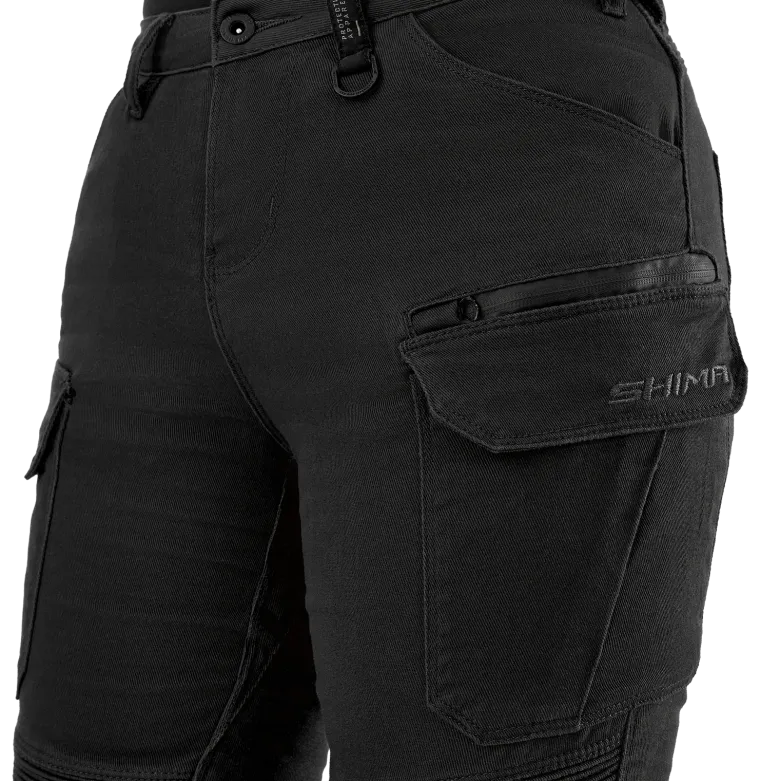 Jeansy motocyklowe damskie SHIMA GIRO 3.0 LADY BLACK czarny
