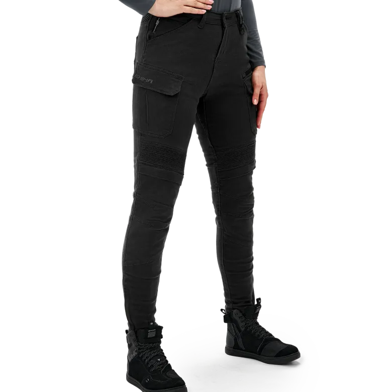 Jeansy motocyklowe damskie SHIMA GIRO 3.0 LADY BLACK czarny