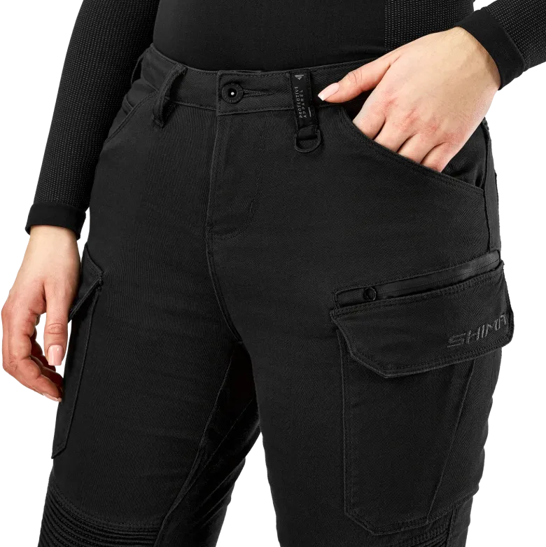 Jeansy motocyklowe damskie SHIMA GIRO 3.0 LADY BLACK czarny