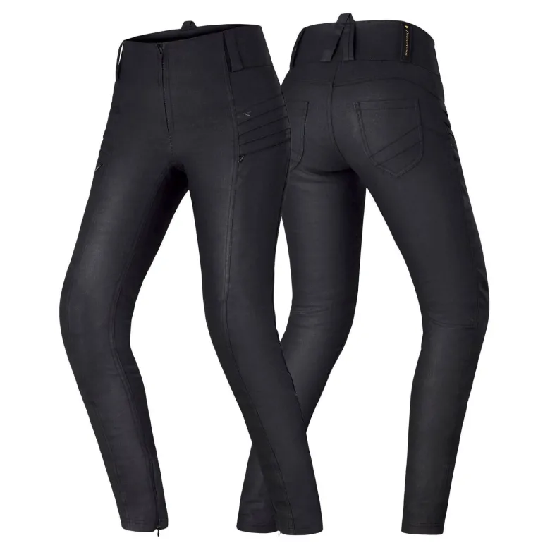 Jeansy motocyklowe damskie SHIMA NOX 2.0 WAX czarny
