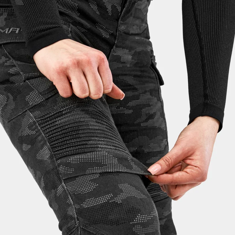 Jeansy motocyklowe damskie SHIMA GIRO 3.0 LADY CAMO szary czarny