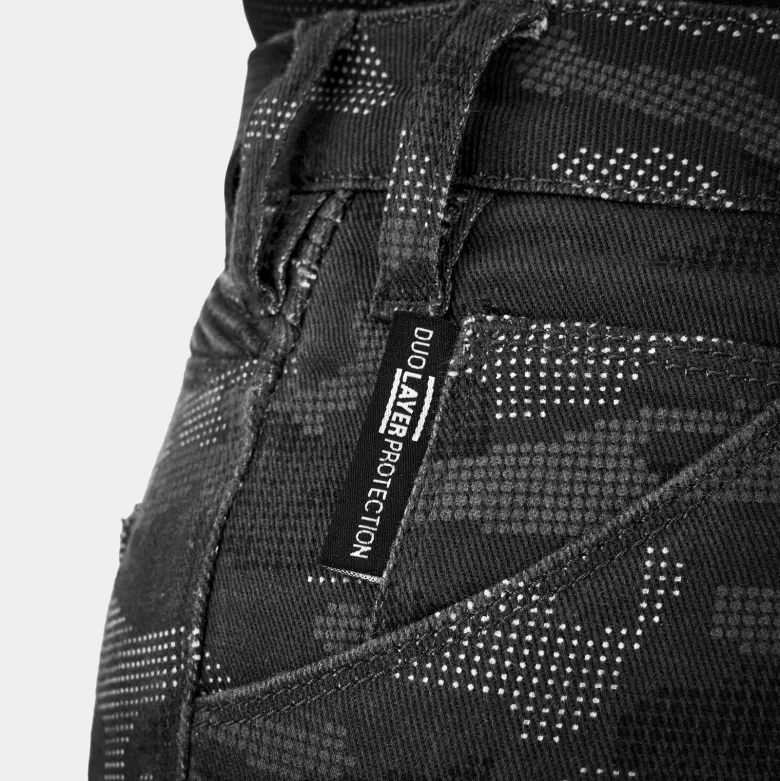Jeansy motocyklowe damskie SHIMA GIRO 3.0 LADY CAMO szary czarny