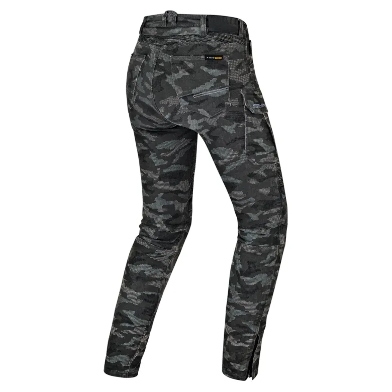 Jeansy motocyklowe damskie SHIMA GIRO 3.0 LADY CAMO szary czarny