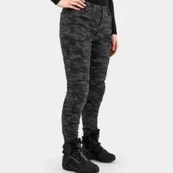 Jeansy motocyklowe damskie SHIMA GIRO 3.0 LADY CAMO szary czarny
