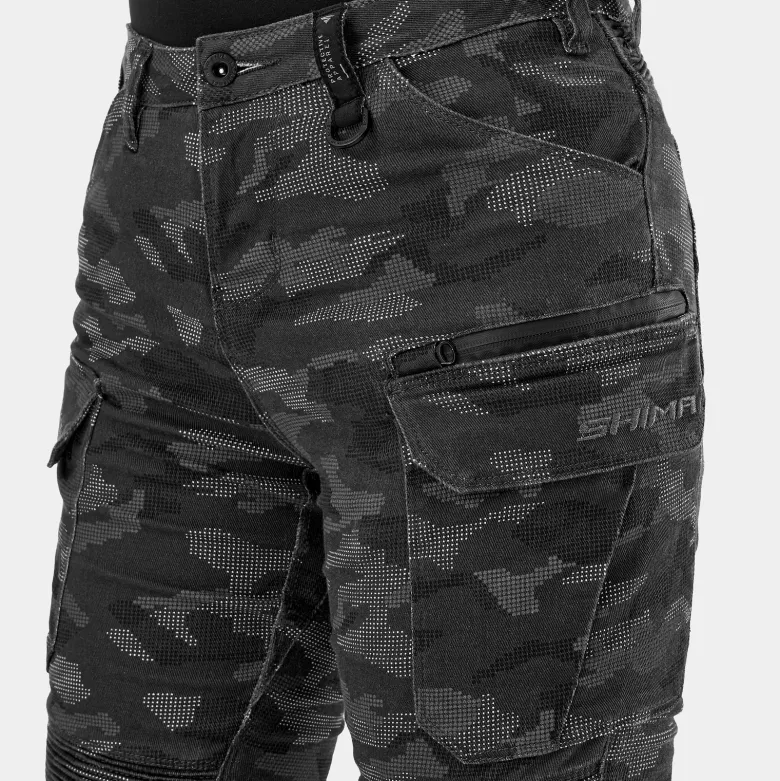 Jeansy motocyklowe damskie SHIMA GIRO 3.0 LADY CAMO szary czarny